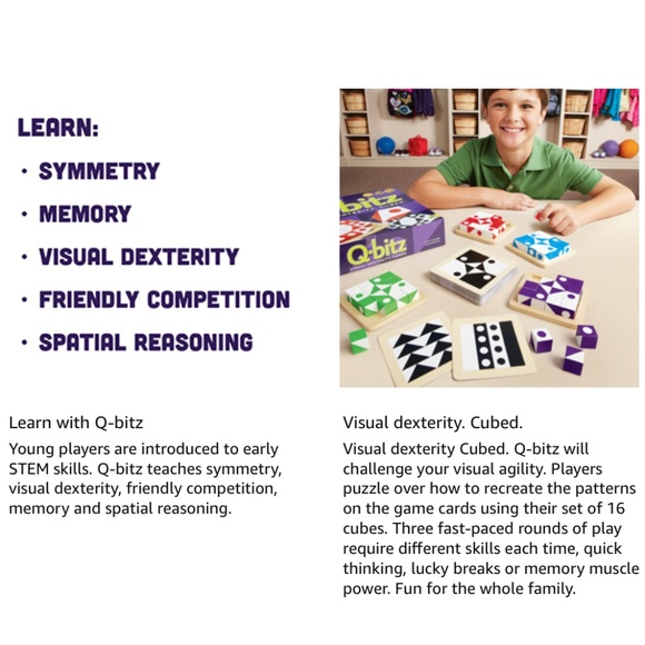 Q-Bitz JR Visual Play Learning Fun Game for Ages 3+ 1-4 Players - Picture 2 of 4